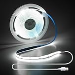Aclorol 5V USB COB LED Strip Light Cool White 6000K 4M 1280LEDs Bright and Flexible USB LED Strip Lights for TV Backlight Kitchen 3D Printer Under Cabinet Desk Stairs DIY Lighting Projects CRI85+