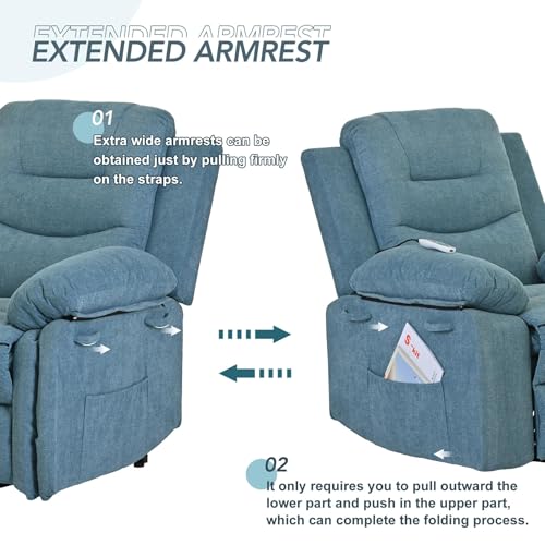 Sillón eléctrico reclinable con soporte y calefacción miniatura 4
