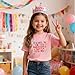 KiMiBabyBear It's Me Hi I'm The Birthday Girl Shirt 2nd 3rd 4th 5th 6th 7th 8th Girls Birthday Short Sleeve TopPink It's Me,6-7T