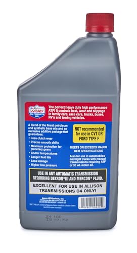 Lucas Oil 10052-PK6 Semi-Synthetic Automatic Transmission Fluid - 1 Quart,Pack of 6