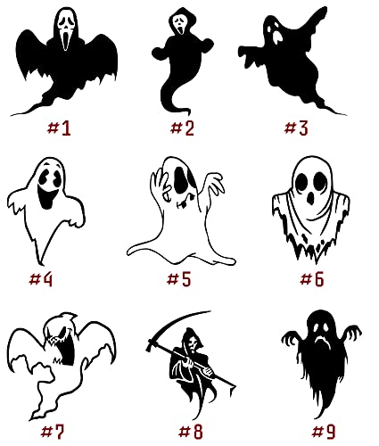 Scary Ghost Vinyl Decal Sticker Design #6 Car Window Wall Laptop Phantom ?????????? el fantasma ???? ? (Height: 5