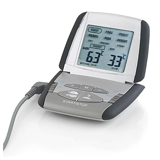 MASTRAD - Thermo-Sonde De Cuisson m° classic - Vos Recettes Cuites À La Perfection - Minuteur Intégré - Boitier Aimanté - Compatible Four - Poignée 100 % Silicone - Pile LR3 fournie