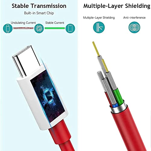 Image of 100W Type C Dash /Warp Fast Charging Cable | Fast Data Sync Cable | Compatible with Oneplus 15,15R,13,13R,12,12R,11,11R,10Pro,10R,10T,9RT,9R,8R,8T,7, 6 /6T /,Ce5,Nord Ce3,Ce4. (1M.)