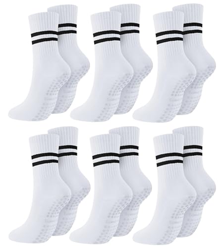La mejor comparación de Ropa de Ejercicio y fitness para Mujer para comprar hoy. 50 6 Pares Calcetines de Yoga para Mujeres, Calcetines Antideslizantes Algodon, Calcetas Largos de Pilates, Calcetas Deportivos Transpirables, Adecuado para Ejercicio, Fitness, Barre...
