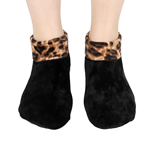 XGOPTS Womens Non Slip Grip Socks Leopard Print Soft Cozy Thick House Indoor Boot Sock Shoes Winter Thermal Fleece Slipper Socks3