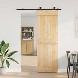 Narvik - Porta scorrevole in legno di pino massiccio, 70 x 210 cm