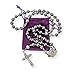 Nazareth Store Saint Michael Rosary Black 10mm Hematite Beads Prayer Necklace Metal Mystery Beaded Men Rosary with Silver Crucifix