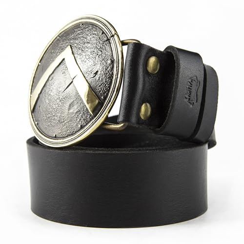 Leather belt with belt buckle Spartan shield, Handmade Aspis shield solid brass belt buckle on leather belt for men and women4