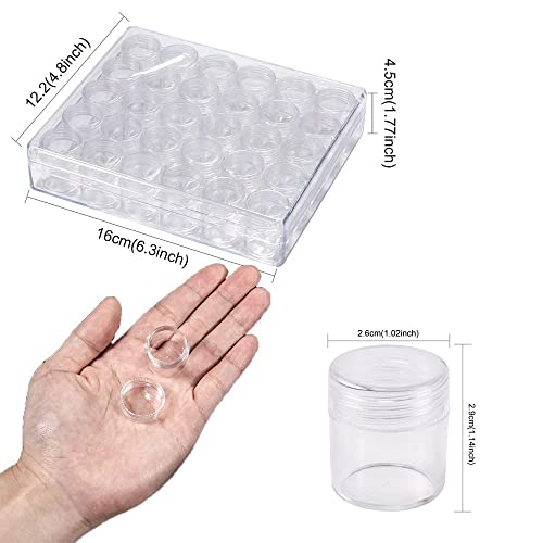 Image of FASHEWELRY 30pcs Diamond Painting Jars 1x1 inch Small Screw cap containers for Seed beads, 5D Embroidery diamond drill, Nail art and Glitter, Crafts & Sewing