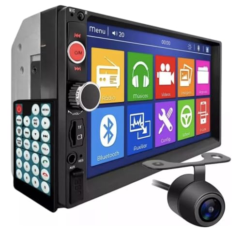 ￼Central Multimídia Universal 2 Din Mp5 Espelhamento Android Ios Bluetooth Som Automotivo