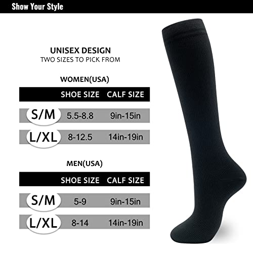 Image of fenglaoda Compression Socks for Women Men 3 Pairs Graduated Compression Support Circulation Socks for Nurses