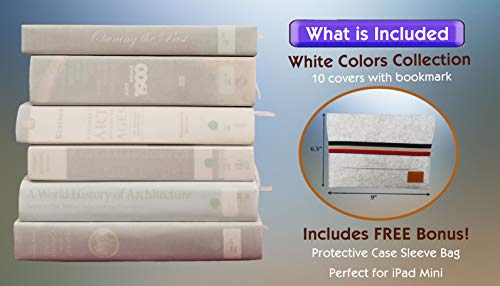 Book Covers Stretchable Jumbo 6 Pack Textbook Hardcover White 2020 Latest Version See Through Fabric Bookcover Protector Sox Cloth School Binder Washable Reusable AZO-Free BookJackets (White-6)