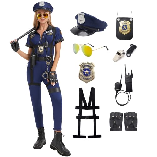 Changchupsem Women Police Costume Adult Police Officer Uniform Cosplay Female Cop Outfit for...
