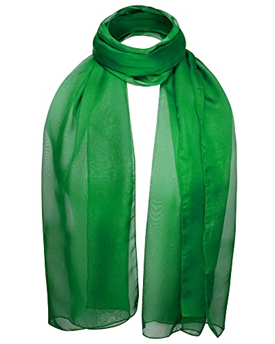 Basic Sense Plain Chiffon Soft Sheer Scarf Green