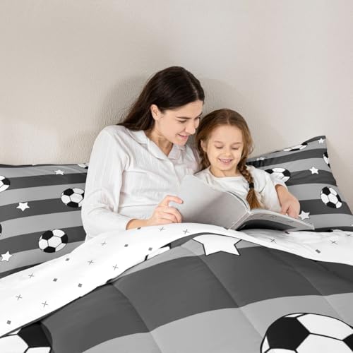 Image of Feelyou Soccer Comforter Set Twin Size Boys Girls Teens