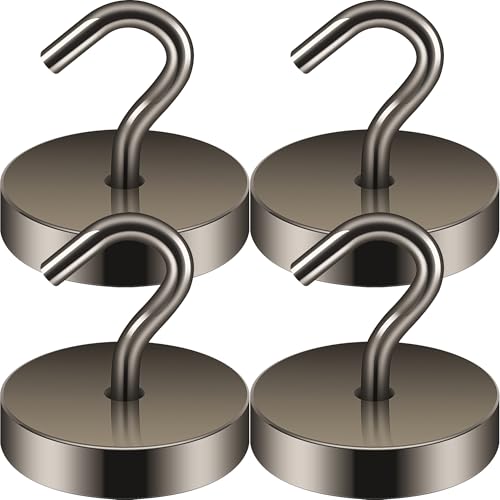 Neosmuk Ganchos magnéticos de neodimio, 40 kg, gris, 4 unidades