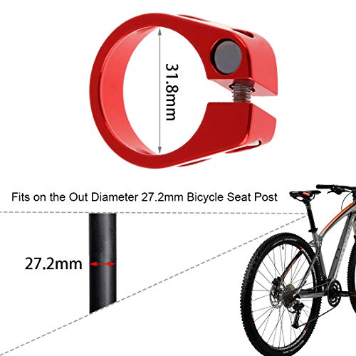 Saipe 31.8Mm Bike Seat Post Clamp Seatpost Collar Aluminium Alloy Seatpost Clamp For 27.2 Bicycle Seat Post Mtb Bike Road Bike Casual Bike #TOP1