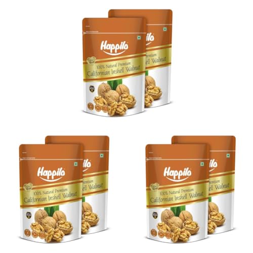 Image of Happilo Premium Inshell Dried Walnut 200g (Pack of 6) | Akhrot Giri | Dry Fruits, Healthy Snacks | Large Size | Walnut with Shell | Rich in Protein, Antioxidants & Source of Omega-3