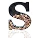 Made Easy Kit Metal Letter Wine Cork Keepsake Saver & Holder Monogram w/Free Wall Mount Kit A-Z (Letter S, Large)