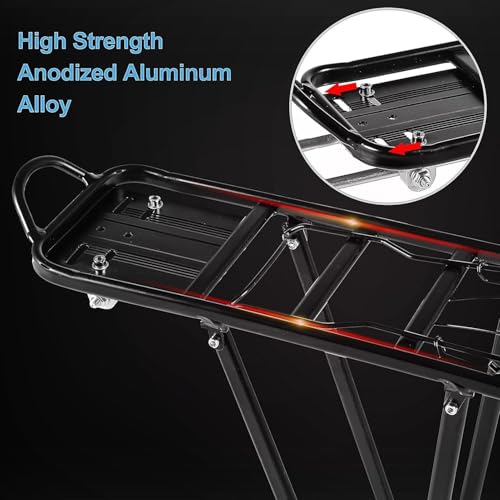 Universeller Gepäckträger für 24-28 Zoll - Leichter Fahrradgepäckträger hinten (43x21cm) in schwarz, mit Reflektorhalterung, ideal für Citybikes & Mountainbikes (Cube kompatibel)