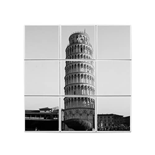 Carreaux Céramique Tour de Pise 60x60 - Solution Déco pour Mur Vide Noir et Blanc