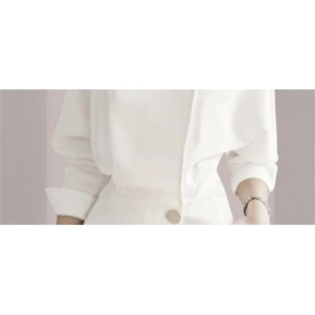 Blusa elegante de manga larga con botones sólidos para mujer