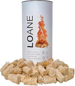 LOANE Kaminanzünder Holzwolle 50 Stück