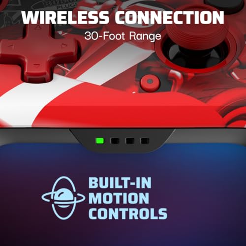 Image of PDP Rematch Glow Wireless Controller Grand Prix Mario Nintendo Switch 2 | Nintendo Switch Lite, OLED, Motion Controls, Rechargeable 40-Hr Battery, 2 Mappable Back Buttons, Grand Prix Mario Glow