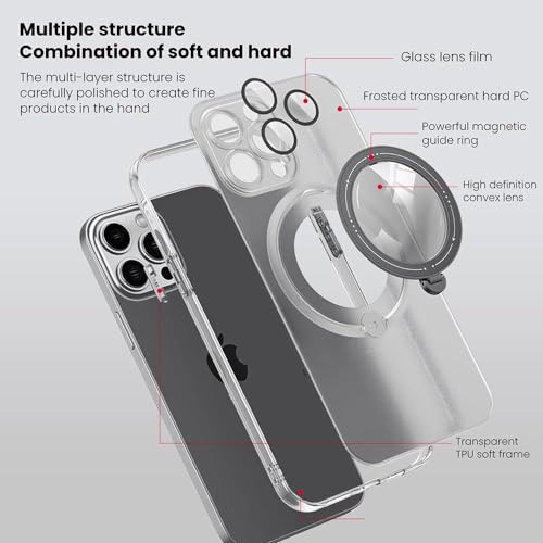 Chargement sans fil et support magnétique pour coque iPhone 14 Pro Max invisible