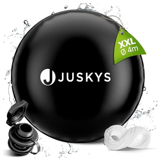Juskys Poolabdeckung rund 4 m – aufblasbares Winter Poolkissen, Abdeckplane & Winterabdeckung für Pool & Whirlpool