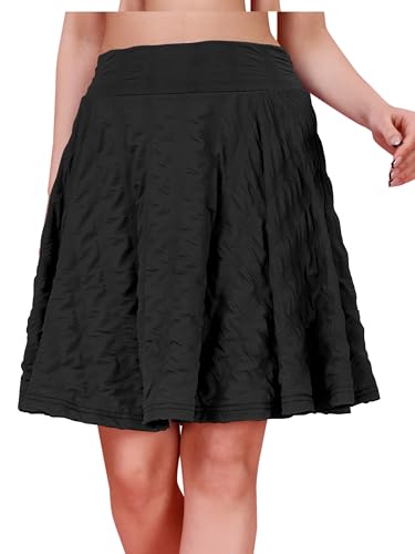 Image of Mehrang Spandex Women's Classic Stretchy All Time Trendy Skater Skirt with Attached Inner Shorts and Flared Inskirt