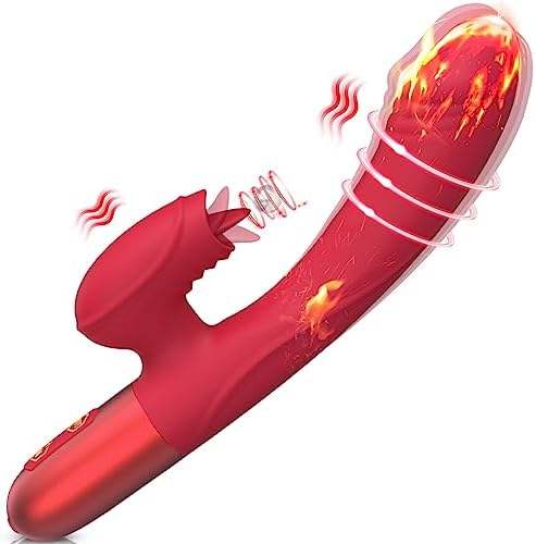 G Spot Vibrators Anal Dildo Vibrators with 10 Licking & Powerful Vibration Adult Sex Toys for Womens & Games Rechargeable Heated Rabbit Vibrators Woman Sex Toys