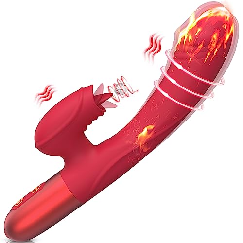 G Spot Vibrators Anal Dildo Vibrators With 10 Licking & Powerful Vibration Adult Sex Toys For Womens & Games Rechargeable Heated Rabbit Vibrators Woman Sex Toys #TOP21