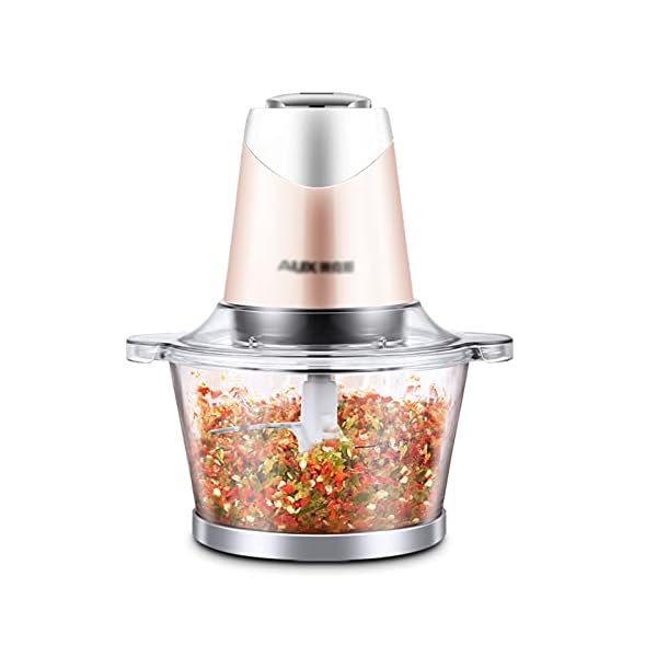 Electric Food Processor,Meat Grinder 1.8L Thick Glass Food Chopper For Chop Onion Ginger Vegetable Pepper Spice Meat, Easy Cleaning