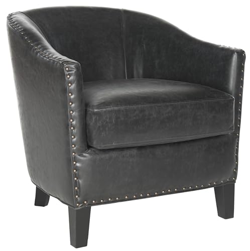 Sillón clásico cuero sintético negro