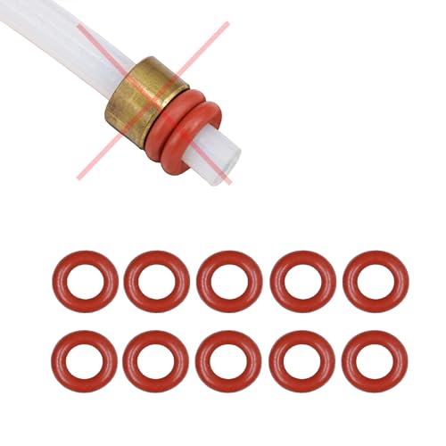 10x Dichtung O-Ringe für 4mm Druckschlauch Teflonschschlauch kompatibel mit Saeco Philips Siemens Bosch Krups Spidem Gaggia Miele Solis König Rotel Satrap TurMix Jura Delonghi Melitta AEG Gaggenau