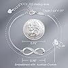 CDE Infinity Heart Symbol Charm Link Bracelet for Women 925 Sterling Silver Stainless Steel Adjustable Anniversary Jewelry Christmas Birthday Gifts for Women Wife Girlfriend Her