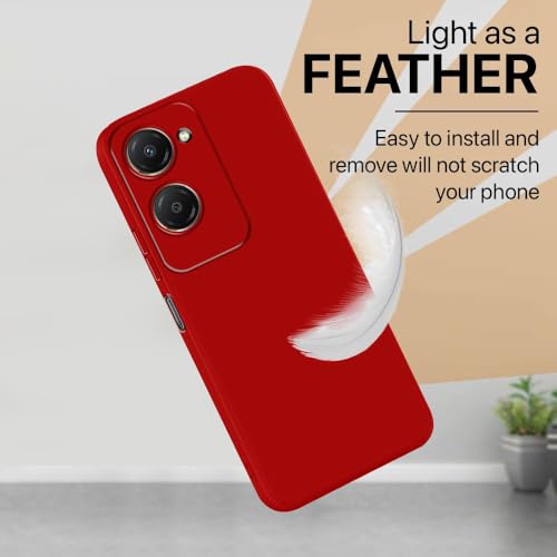 Image of Back Cover for iQOO Z9 Lite 5G | Full Camera Protection | Premium Liquid Silicon Case | Flexible Bumper Case for iQOO Z9 Lite 5G (Red)