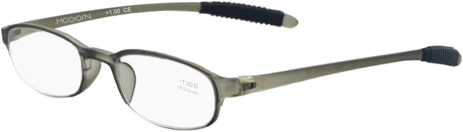 Gray Flexible Plastic 1.75 Diopters Reading Glasses,Lightweight Readers for Men and Women