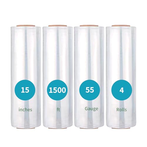 500% Stretch Ability Clear Stretch Wrap Industrial Strength with 15