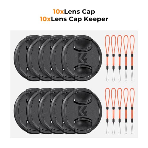 Kit de tapas frontales para lente K&F CONCEPT de 58 mm, 10 unidades, diseño de pinza central sin resorte, compatible con lentes Canon, Sony y Fujifilm de rosca de 58 mm miniatura 7