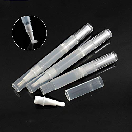 20 PCS Cuticle Oil Pens Transparent Twist Pens Cosmetic Container Empty Cuticle Nail Oil Pen With Brush Tip Lip Gloss Twist Pens Refillable Eyelash Growth Liquid Tube 10 Transfer Pipettes 2 Stickers - Thumbnail 3