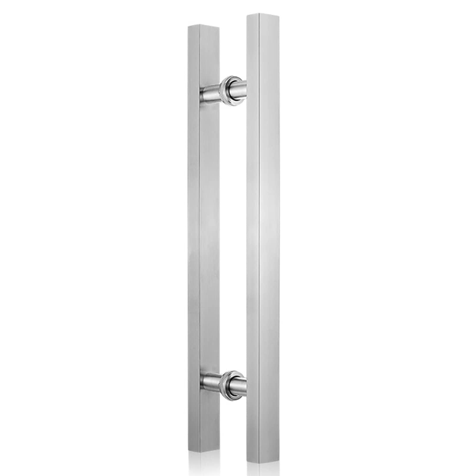 Poignées de porte de 31 pouces au design en H argenté pour entrée luxueuse