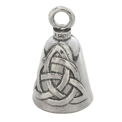 Guardian Bell Celtic Good Luck Bell w/Keyring & Black Velvet Gift Bag | Motorcycle Bell | Lead-Free Pewter | Made in USA