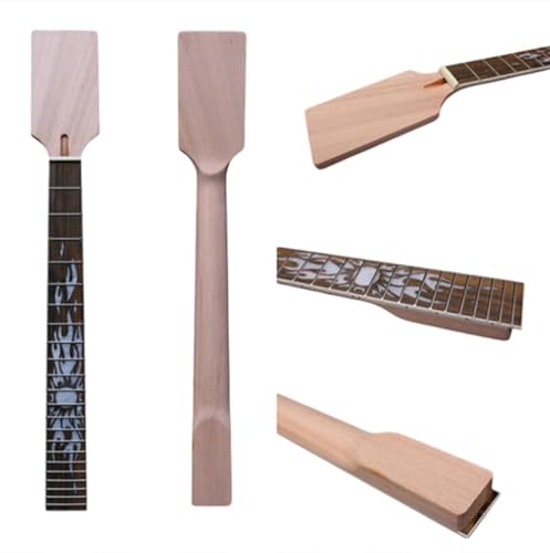 YoungMonic Onvoltooide 22Fret Mahonie Gitaar Hals 24,75 Inch Palissander Toets Paddle Hoofd Gitaar Hals Vervanging (22Fret 24.75Inch), D10 MN