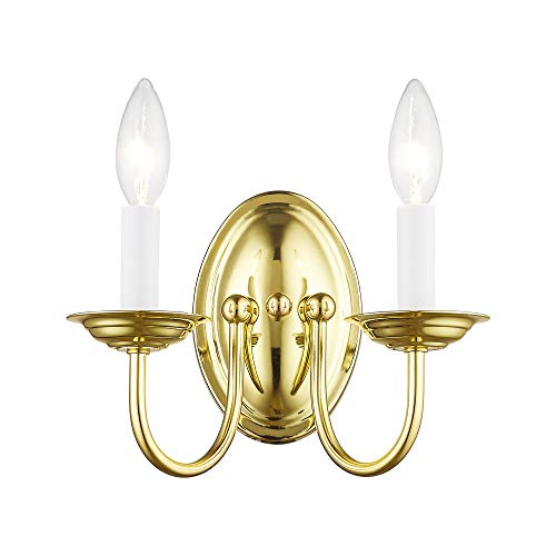 Image of Livex Lighting 4152-02 2-Light Wall Sconce, Polished Brass