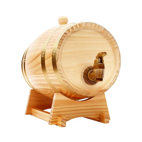 Botte di vino da 3 litri in legno con tappo e rubinetto, botte per whisky, vino