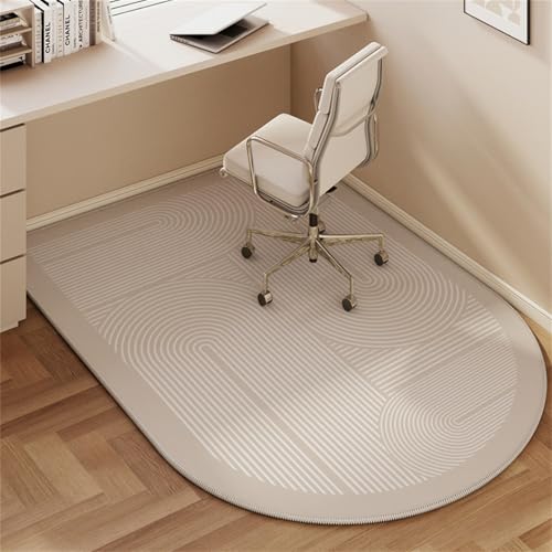 Highdi Alfombrilla para Silla de Oficina Diseño Elegante, Protector Suelo Silla Ruedas Antideslizante Resistente a los Arañazos, Alfombrilla de Protección para Suelos Duros (Beige,40x60cm)