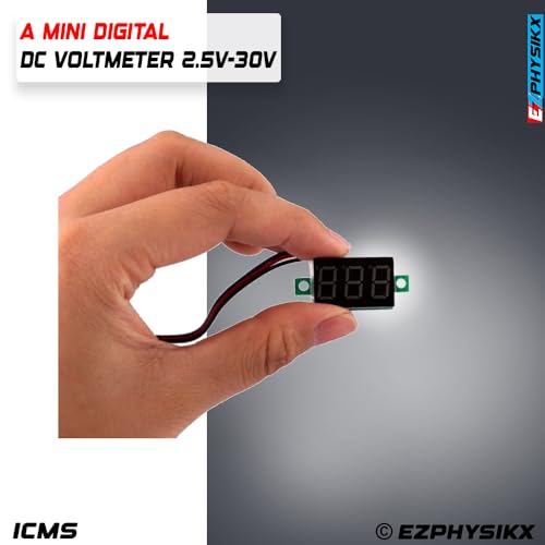 Image of DC Voltmeter Indicator /TESTER - DC 3.5-30V, LED Display Panel Digital Voltage meter for Electrical, Computers, Electronics, Home, Industrial Equipment's (BLUE, PACK OF 1)