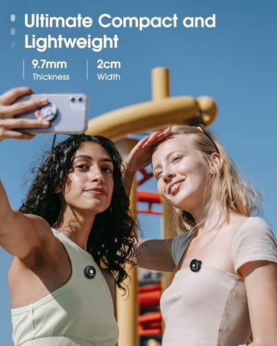 BOYA Wireless Lavalier Microphone for iPhone Android with USB C Receiver, Noise Cancellation, 30Hrs Battery Life with Charging Case, 164FT Range, Wireless Mics for Video Recording, Black